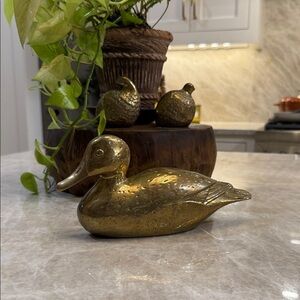 Heavy Brass Duck Doorstop